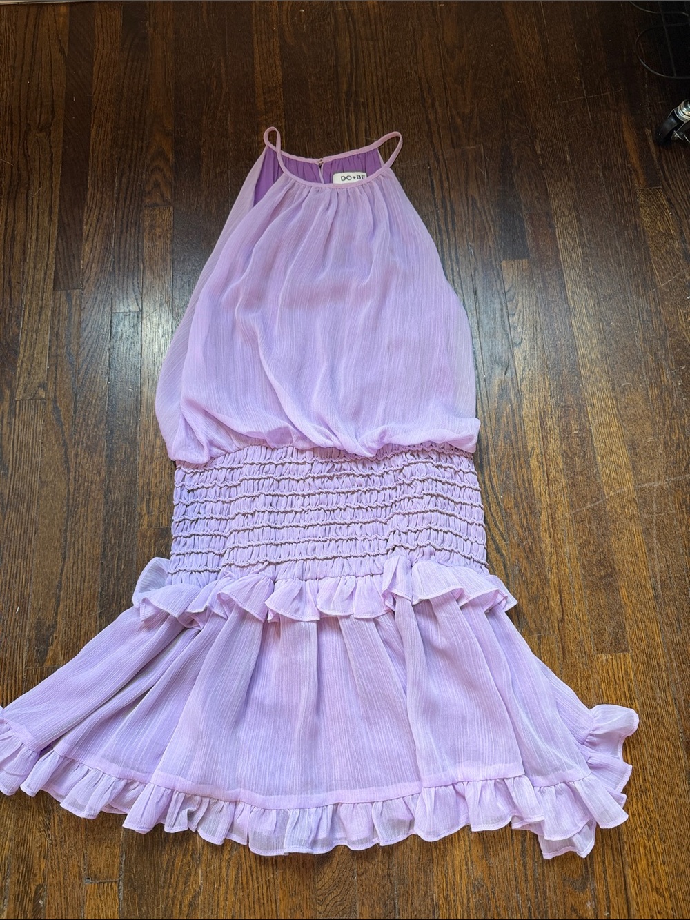DO+BE Lilac Halter Ruffle Dress